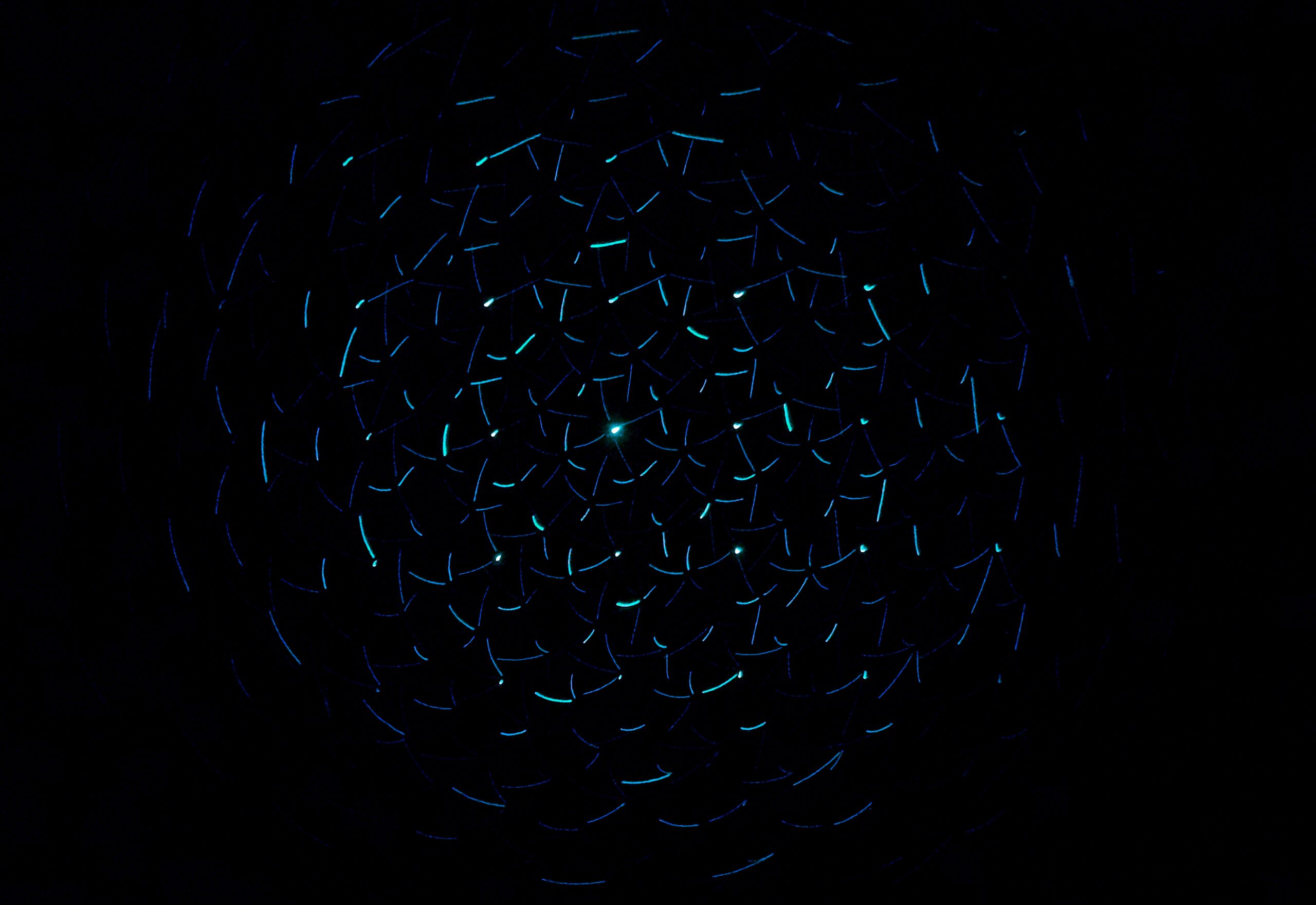 nodes connected in a dark space transmitting information
