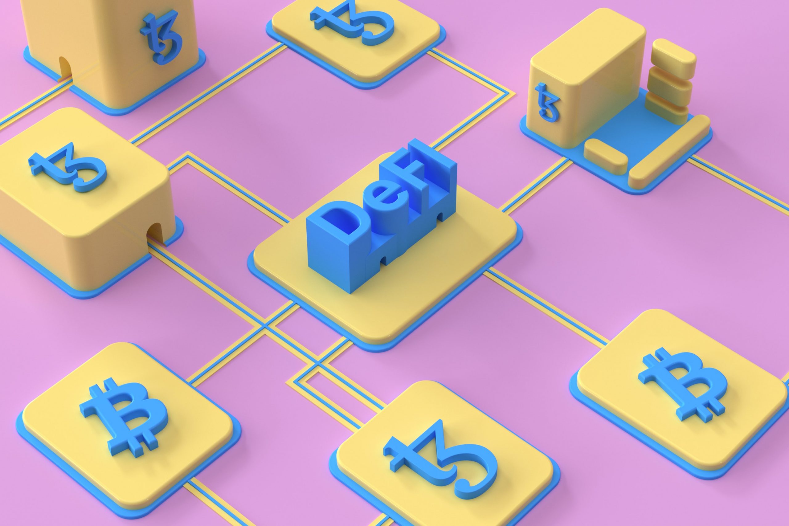 the word defi linked to many tezo blocks